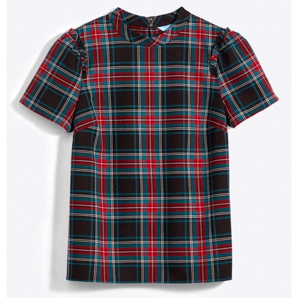 Draper James Plaid Bow Back Top in Georgia Plaid